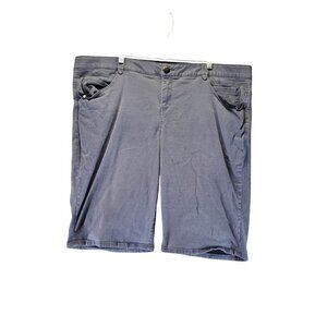 Democracy Shorts Womens 24W Gray "Ab"solution Stretch Denim Bermuda